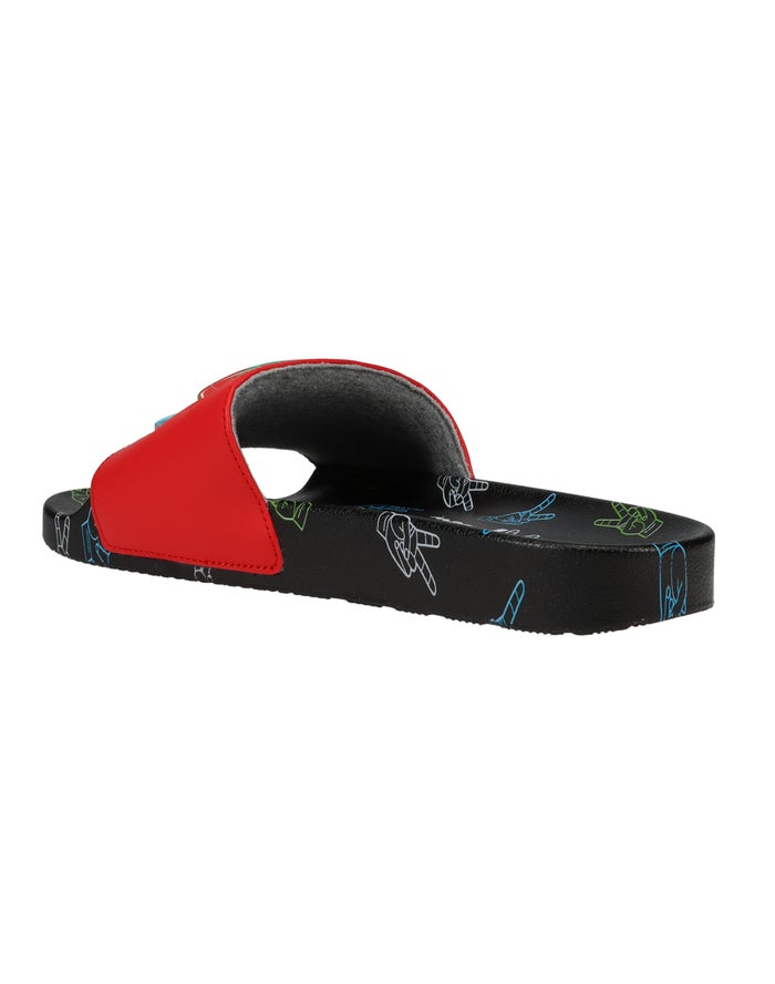 Men's Champion IPO Slides Deep Red / Black | POXUG8769