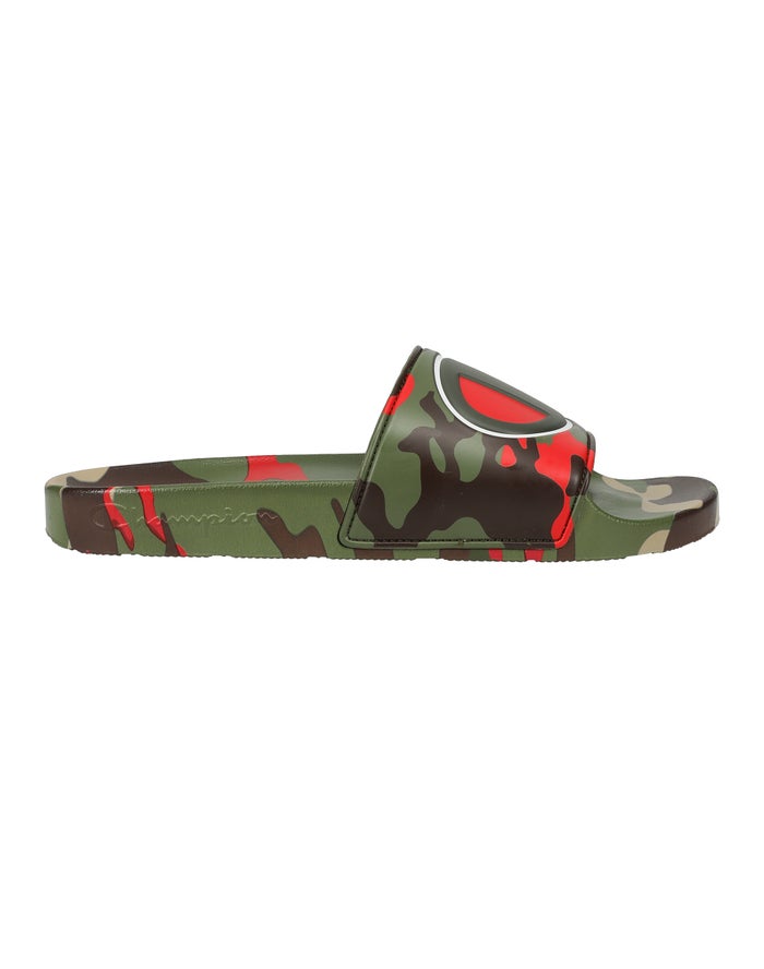 Men's Champion IPO Slides Olive | BICPY9785