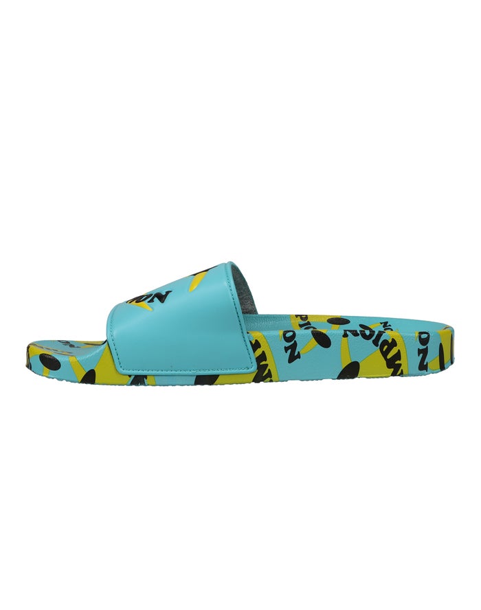 Men's Champion IPO Smile Slides Light Turquoise Blue | SYDVH0361