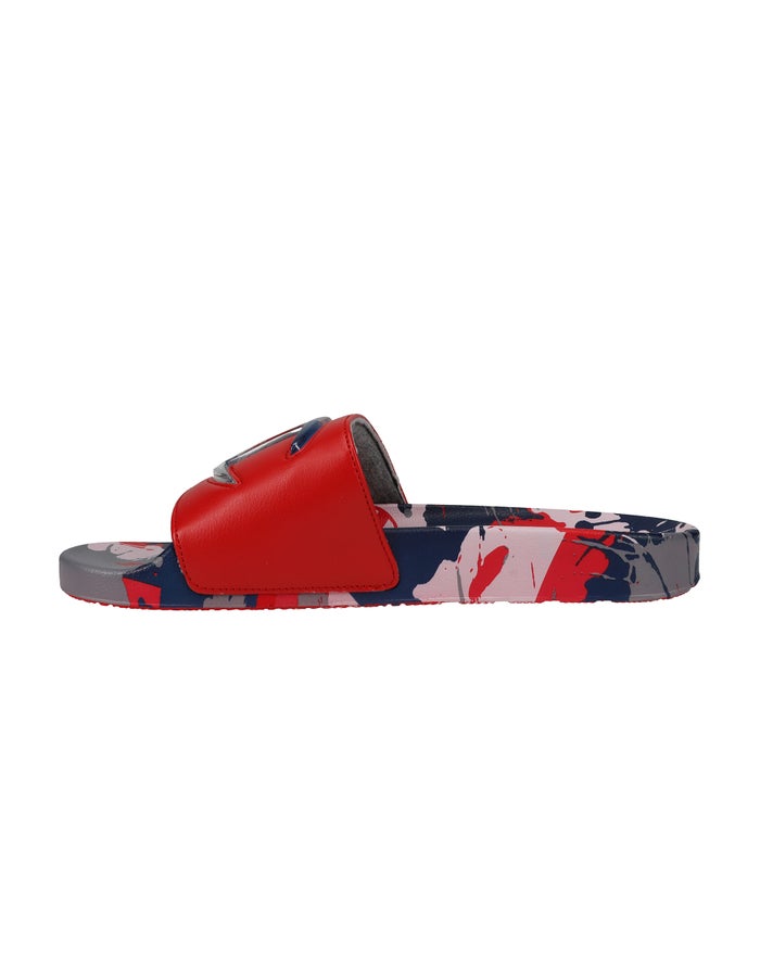 Men's Champion IPO Splatter Oxford Slides Deep Red / Grey / Navy | ZHOQG3481