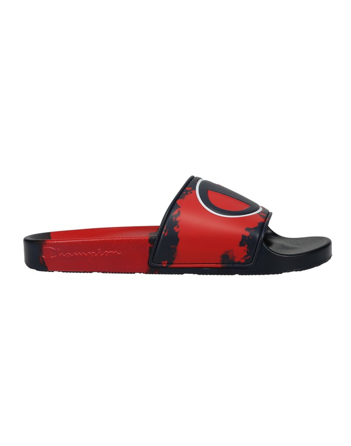 Men's Champion IPO Surf and Turf Slides Deep Red / Navy | OYDXU2618