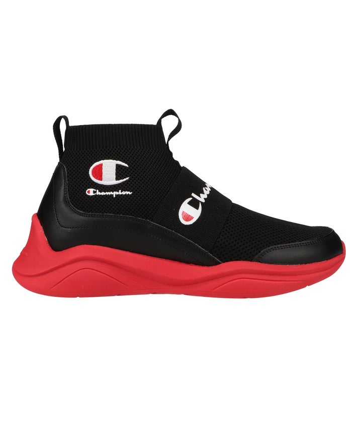 Men's Champion LEGEND Sneakers Black / Deep Red | MWIUK8034