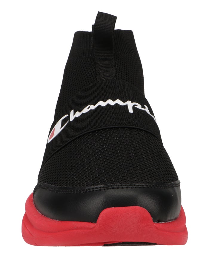 Men's Champion LEGEND Sneakers Black / Deep Red | MWIUK8034