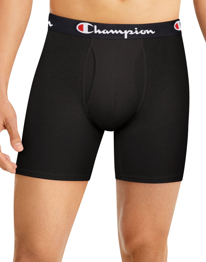 Men's Champion LIGHTWEIGHT STRETCH 3-PAIRS Underwear Black / Black / Grey / Black | RJGPW4659