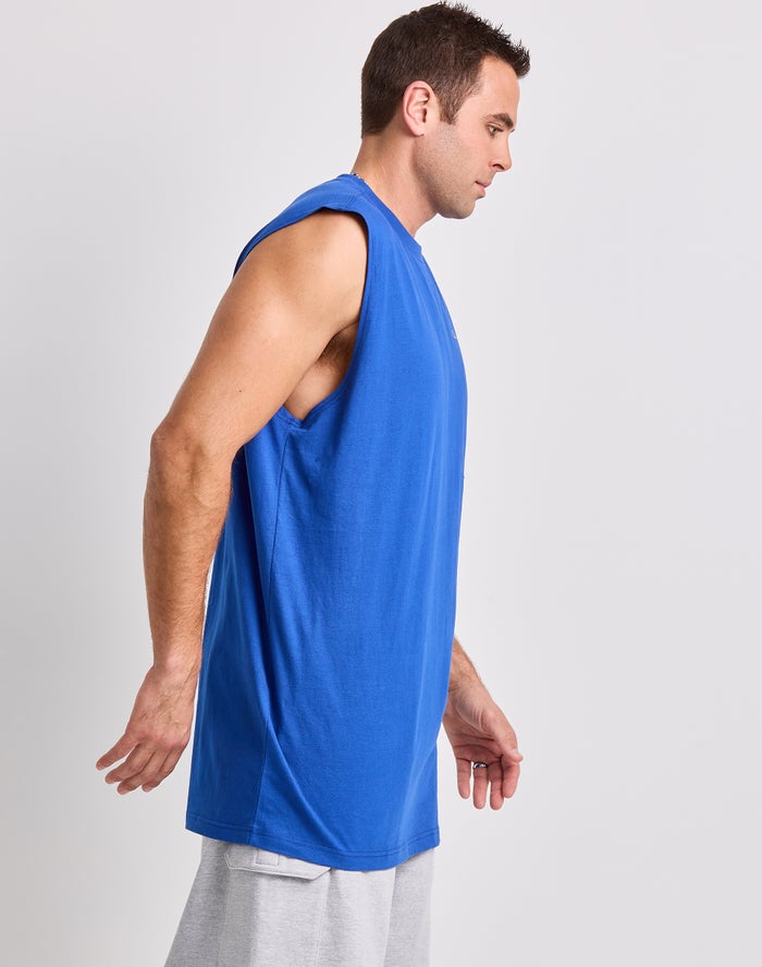 Men's Champion Muscle Script Logo Tops Light Royal | FJSPY7509