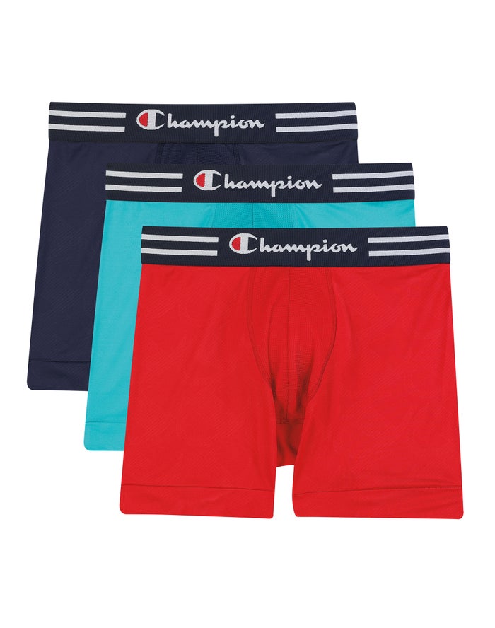 Men's Champion PERFORMANCE 3-PAIRS Underwear Navy White / Navy / Red / Navy | UCNSW4807