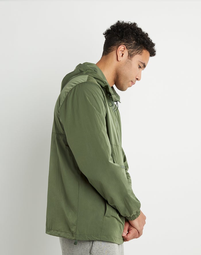 Men's Champion Packable Nylon Jackets Green | BFWRS1079