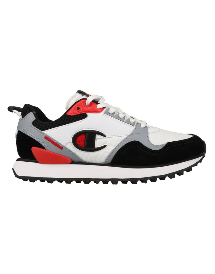 Men's Champion Relay Sneakers White / Black / Deep Red | YIMPT6581