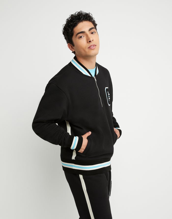 Men's Champion Reverse Weave Track Chenille C Applique EmbroideScript Jackets Black | ZMOAC5203