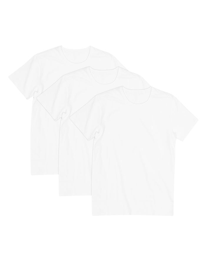 Men's Champion STRETCH 3-PACK T Shirts White / White / White | QGBWR2406