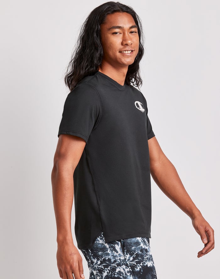 Men's Champion Sport Ripple Effect T Shirts Black | DIYTU2960