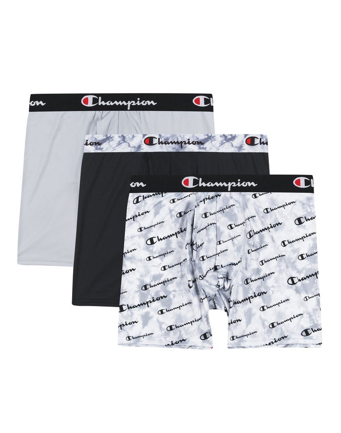 Men's Champion TOTAL SUPPORT LIGHTWEIGHT STRETCH 3-PAIRS Underwear Grey / Black / Grey / Grey / Black | RWKPX0127