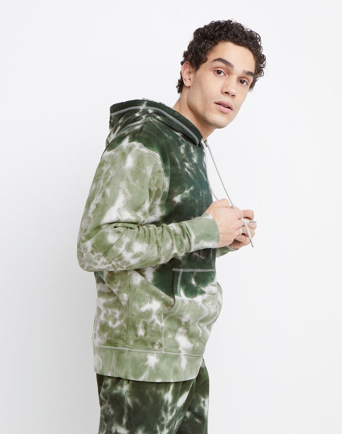 Men's Champion Unity Dye Hoodie Green / Green | FPRIL6820