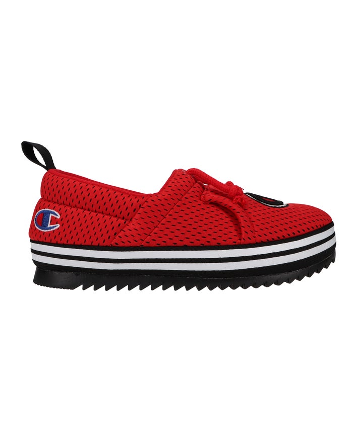 Men's Champion University Mesh Slippers Deep Red | DPWCH0582