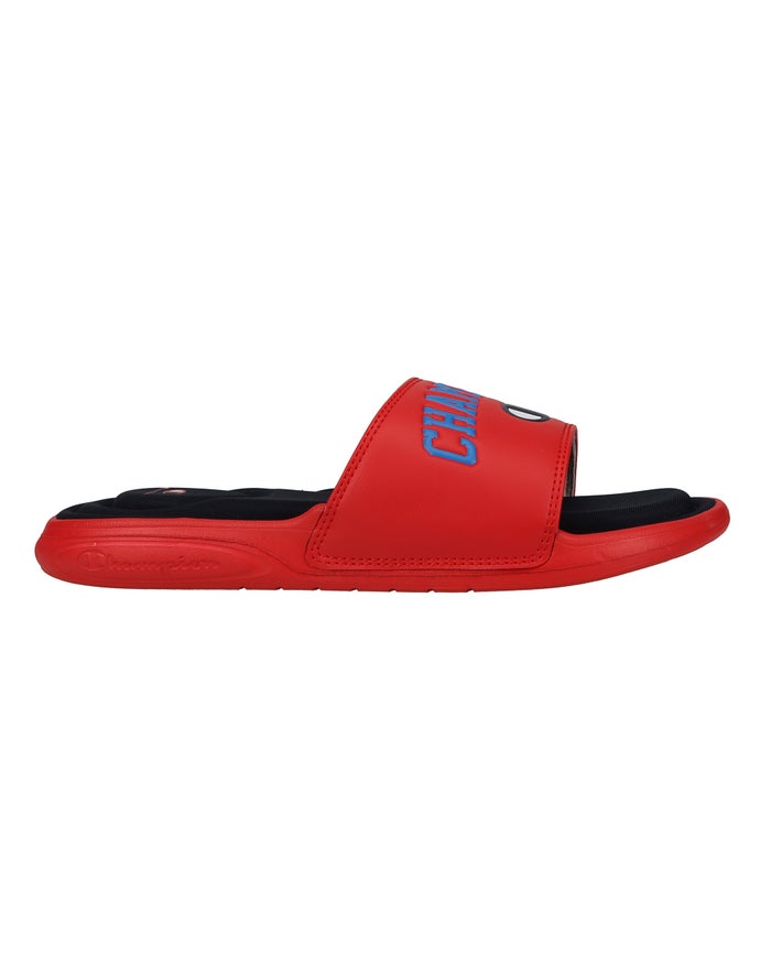 Men's Champion VITAL ARCH JAY Slides Deep Red / Navy / Blue | MYCQH1038