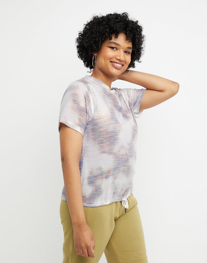 Women's Champion Campus Drawstring Mesh T Shirts Multicolor | AWKTO4853