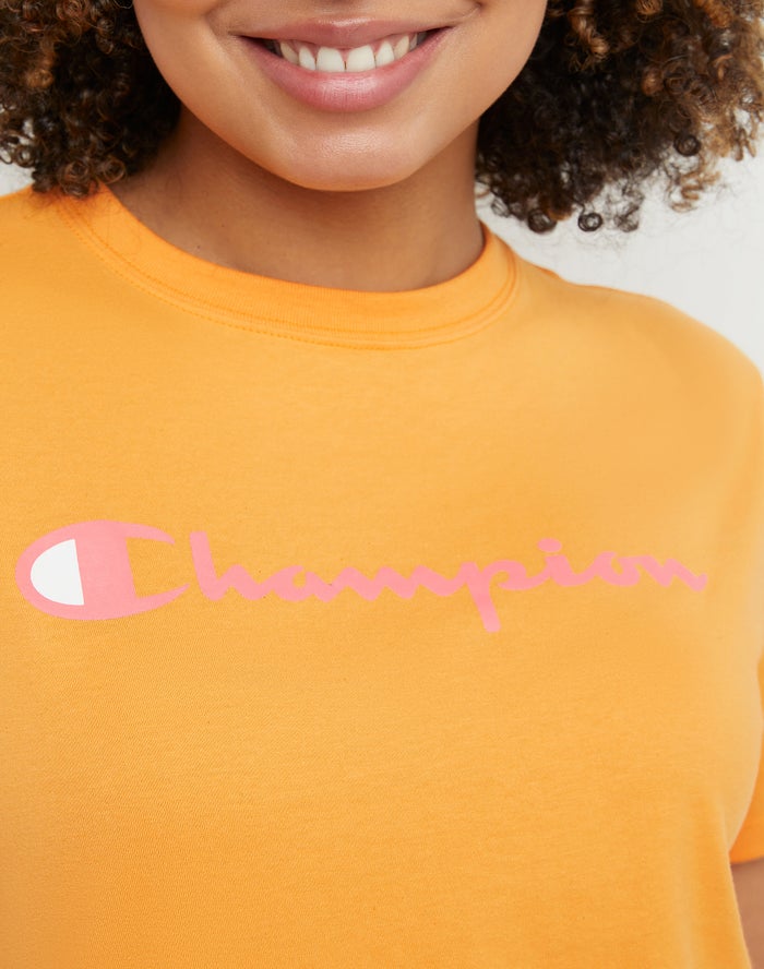 Women's Champion Classic T Shirts Green | OSTUI0538