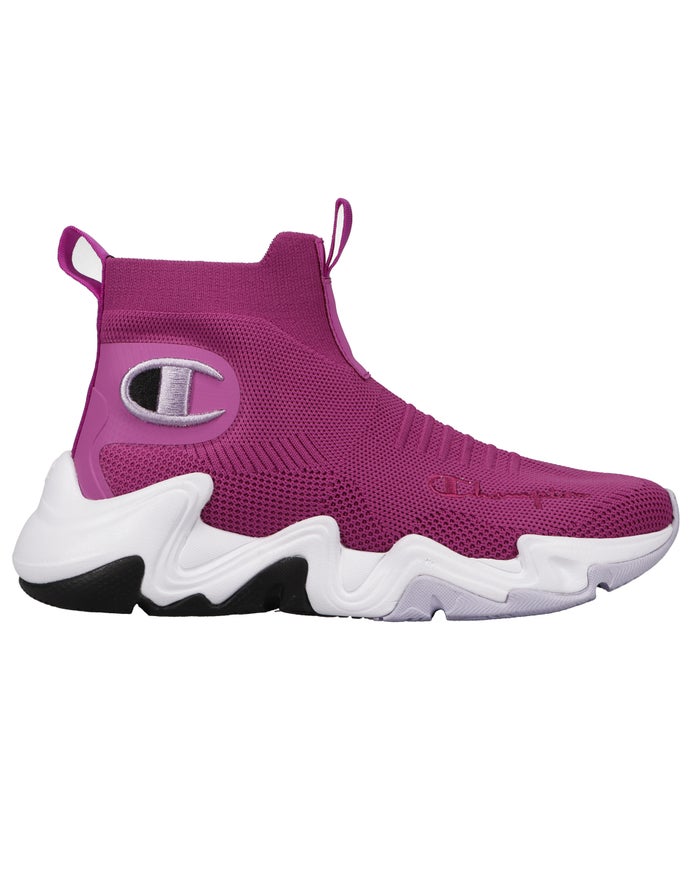 Women's Champion Hyper C Raw Smile Sneakers Fuchsia / Purple | NSGFM8910