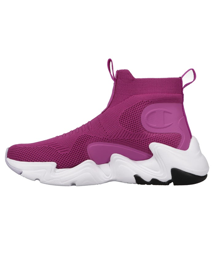 Women's Champion Hyper C Raw Smile Sneakers Fuchsia / Purple | NSGFM8910