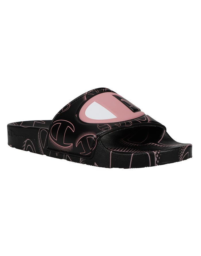 Women\'s Champion IPO 3D C LOGO Slides Black / Rose | PWOIC4670