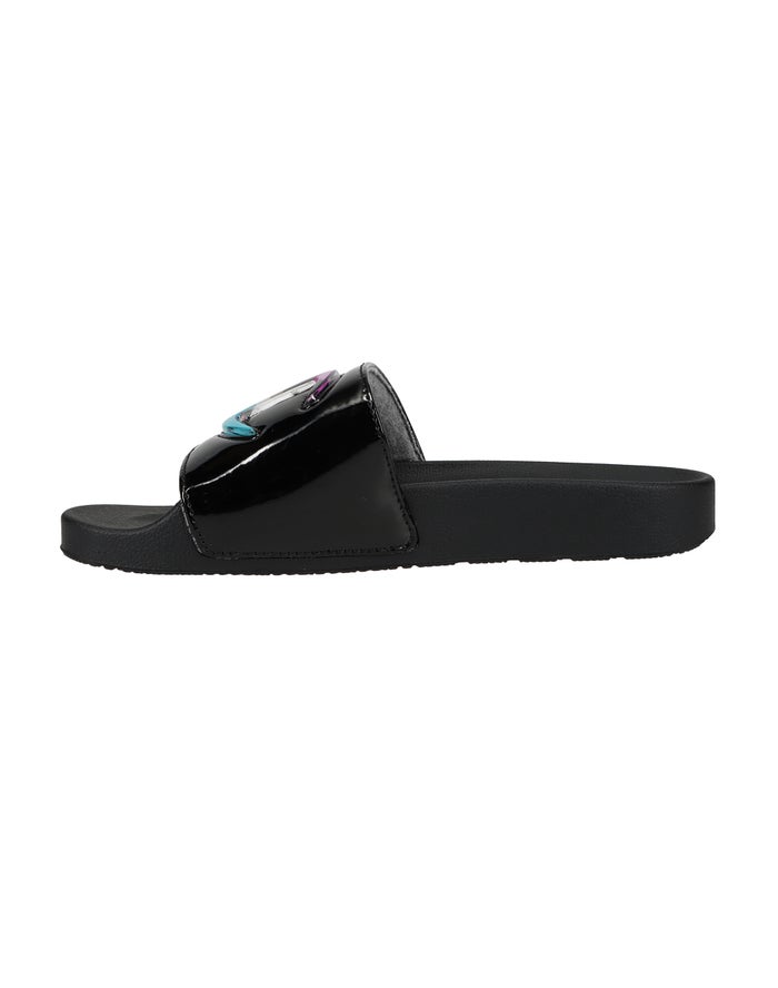 Women's Champion IPO Jellie Geo Slides Black / Fuchsia | TJBLU6173