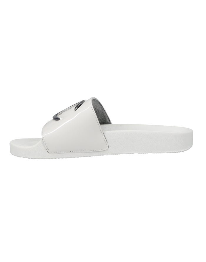 Women's Champion IPO Jellie Geo Slides White / Black / Grey | ZCFWT8370