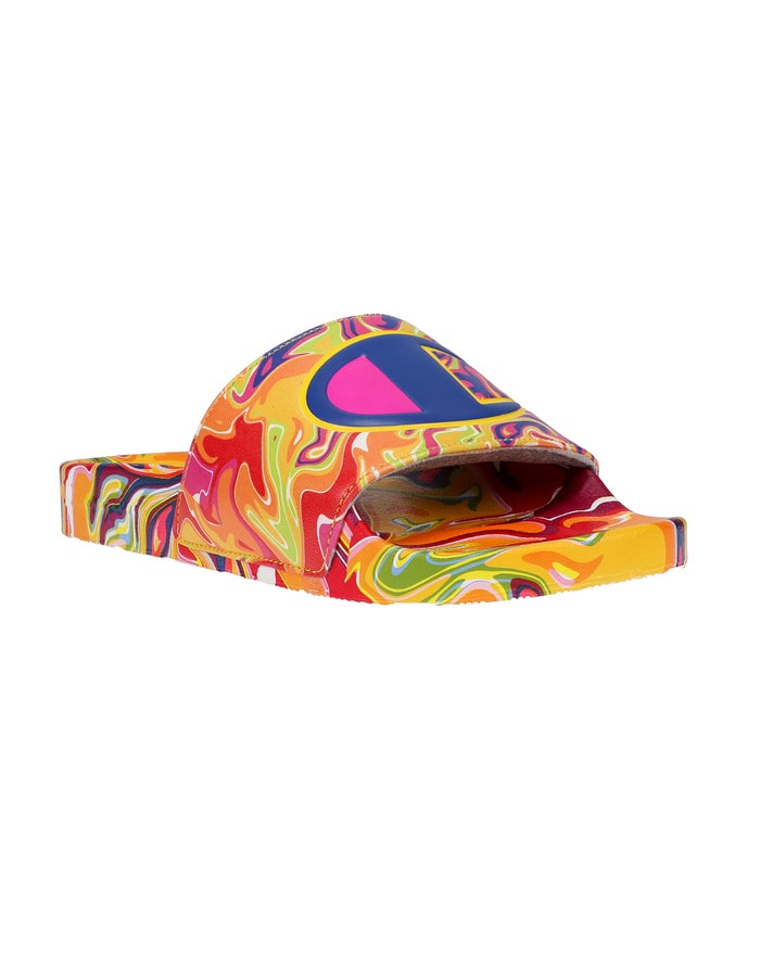 Women\'s Champion IPO Liquid Slides Fuchsia Multicolor | EUZTR1409