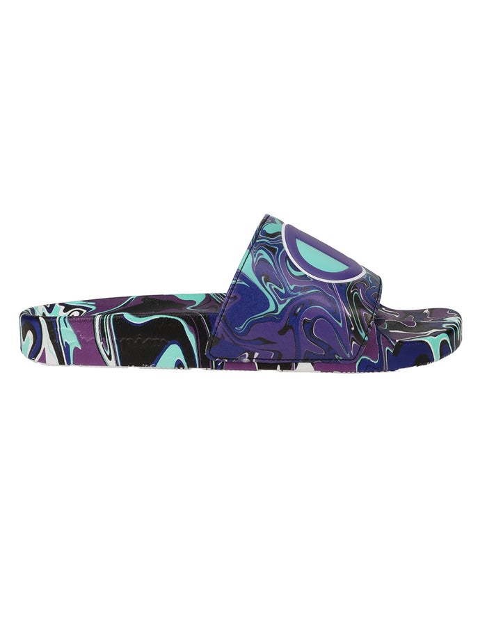 Women's Champion IPO Liquid Slides Purple / Multicolor | PUOYC3254