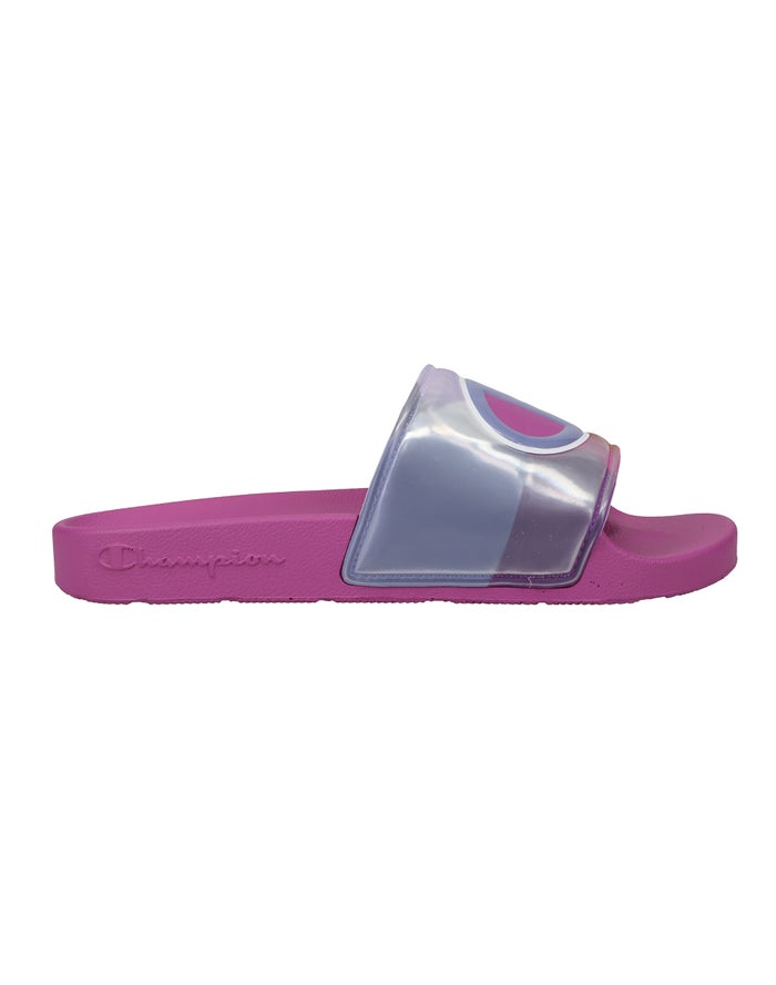 Women's Champion IPO Optic Slides Fuchsia Multicolor | DOCZY4352