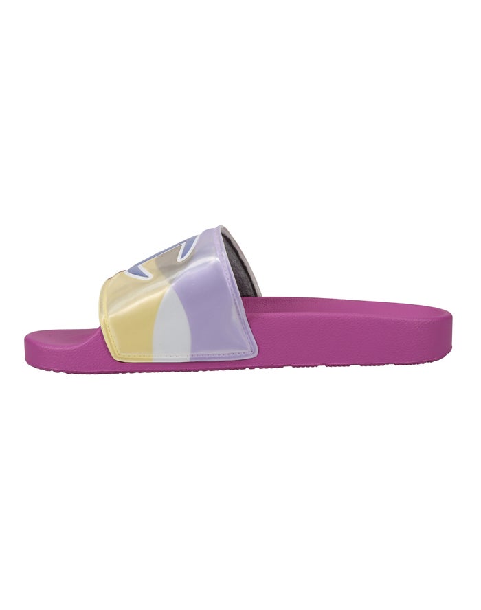 Women's Champion IPO Optic Slides Fuchsia Multicolor | DOCZY4352