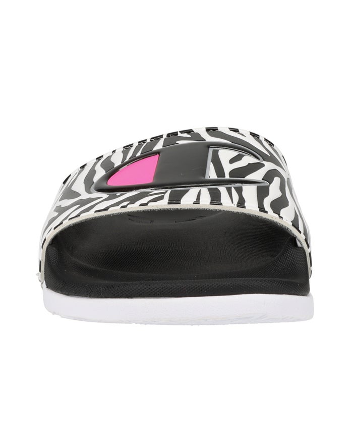 Women's Champion IPO Squish Wild Slides Black / White | PLXKO5019