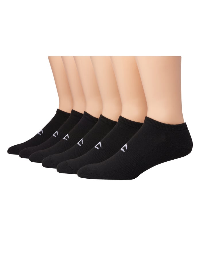 Women's Champion No-Show 6-pairs Socks Black | XWDRJ7306