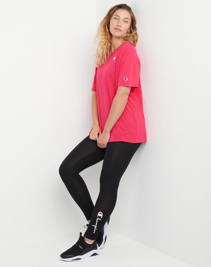 Women's Champion Oversized Washed T Shirts Pink | SMAJN1620