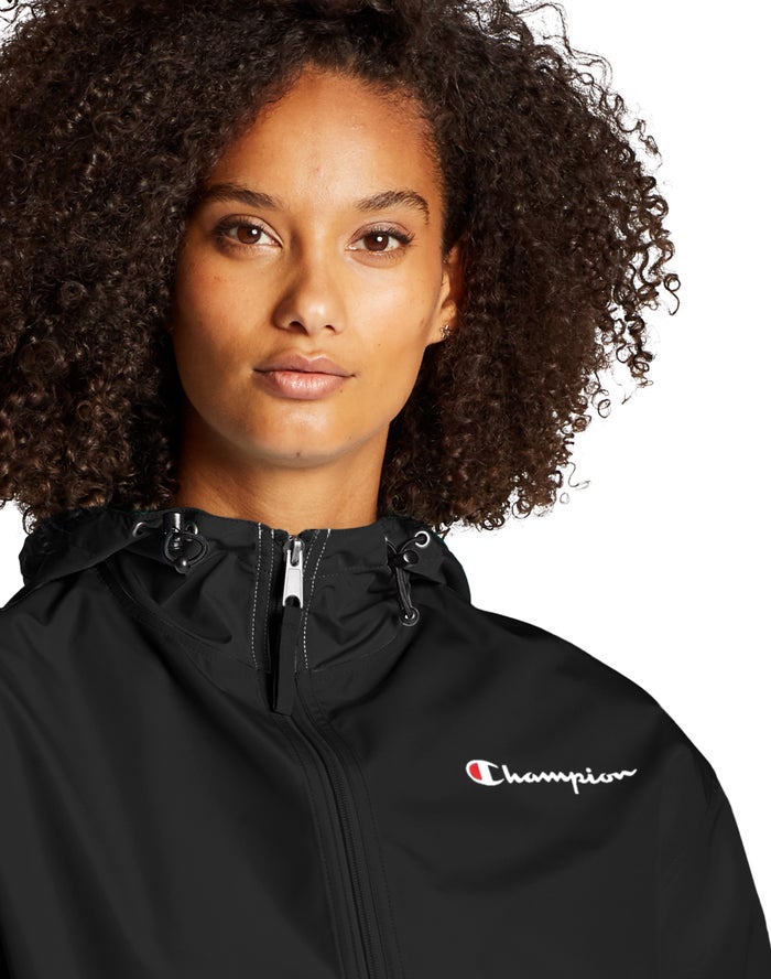 Women's Champion Packable Jackets Black | SHPTN7825