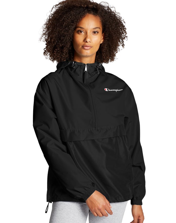 Women\'s Champion Packable Jackets Black | SHPTN7825