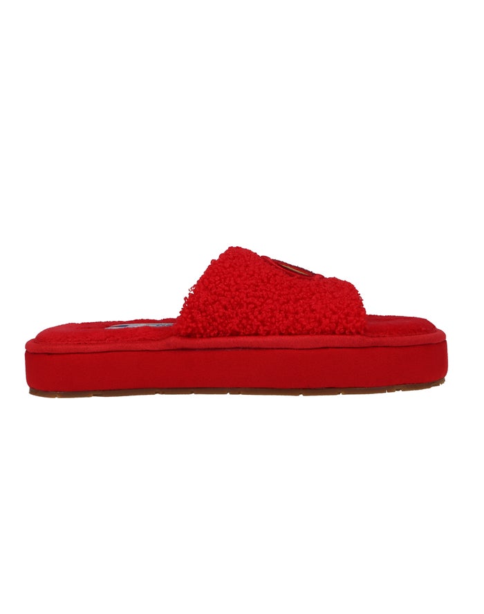 Women's Champion Plush Cozy Gum Slippers Deep Red | AOKSZ7204