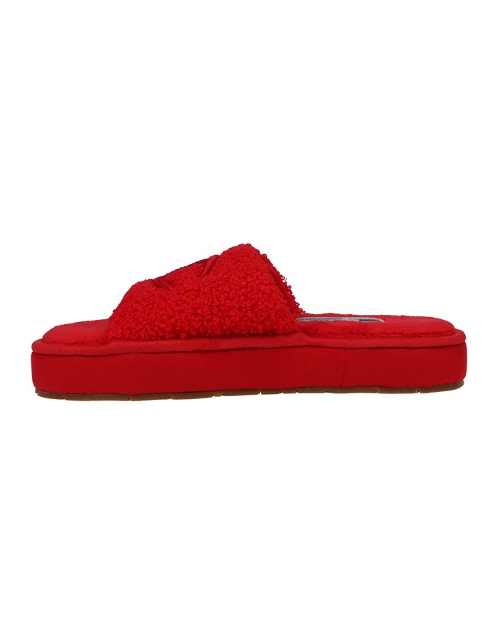 Women's Champion Plush Cozy Gum Slippers Deep Red | AOKSZ7204