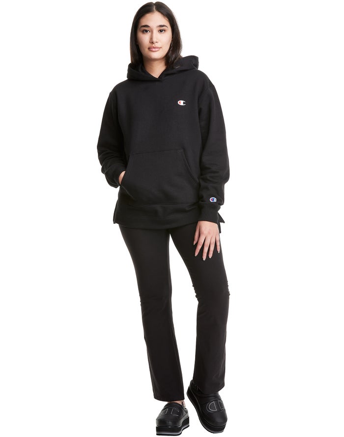 Women's Champion Reverse Weave Open Hoodie Black | MSYIQ2370