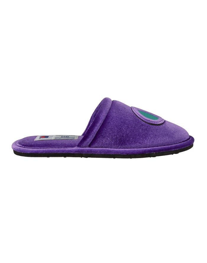 Women\'s Champion Sleepover Velvet Slippers Purple / Turquoise | KPSNZ2531