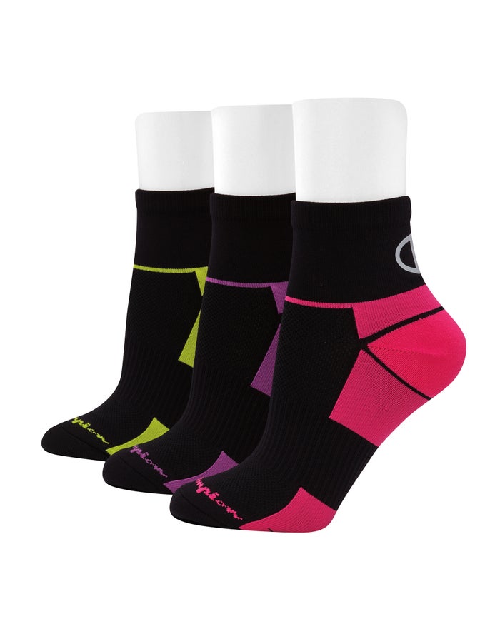 Women\'s Champion Sport 3-Pairs Socks Black | KXBNS6784