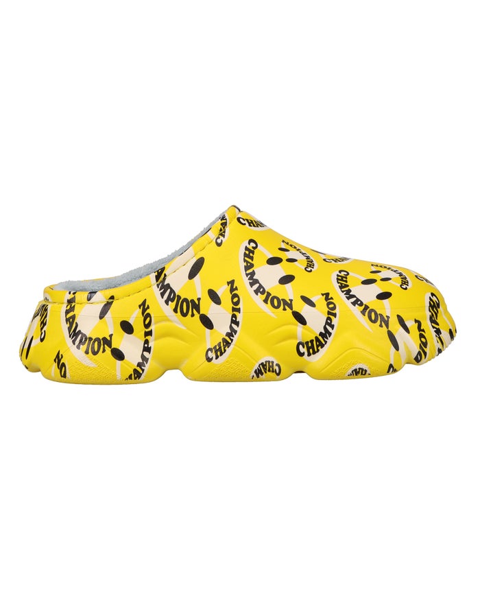 Women's Champion Super Meloso Smile Slides Yellow / White | AQJFY4012