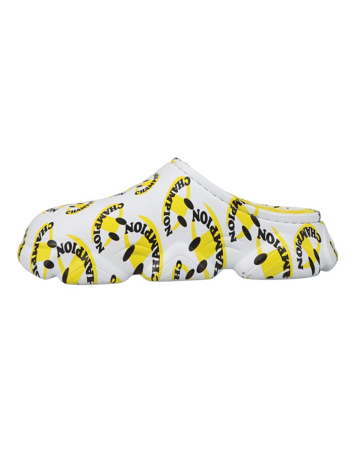 Women's Champion Super Meloso Smile Slides White / Yellow | OTKIM5279