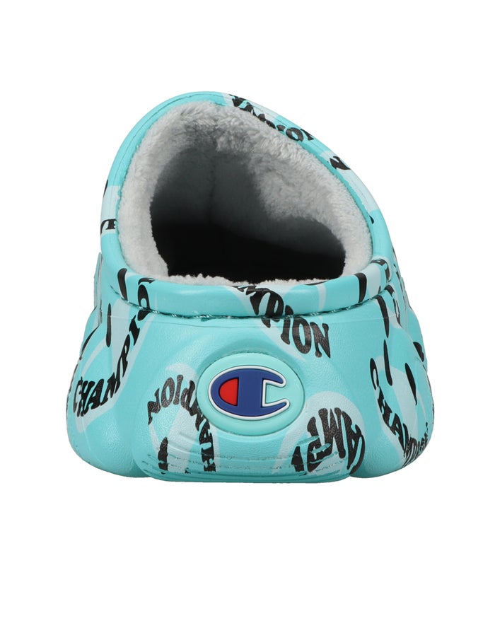 Women's Champion Super Meloso Smile Slides Turquoise / White | TFOAE1845