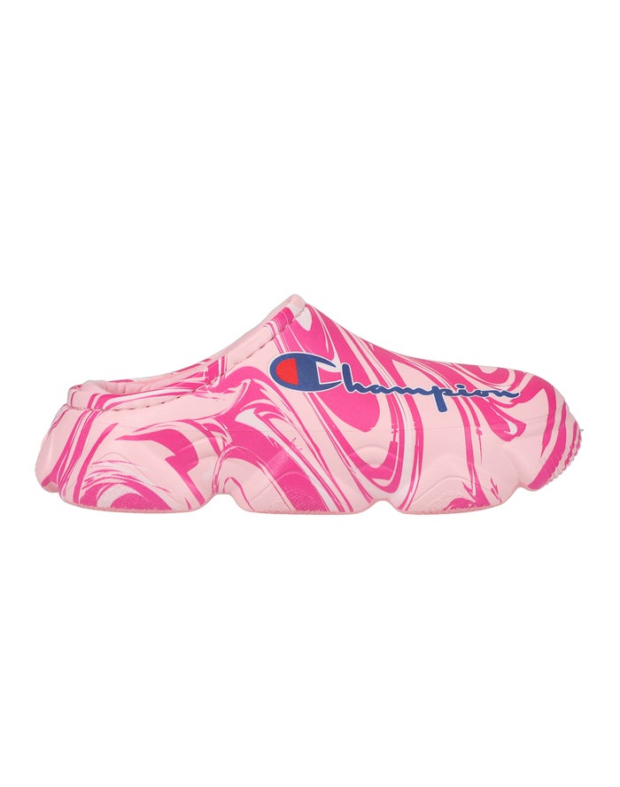 Women's Champion Super Meloso Swirl Slides Pink | MHOXD7234