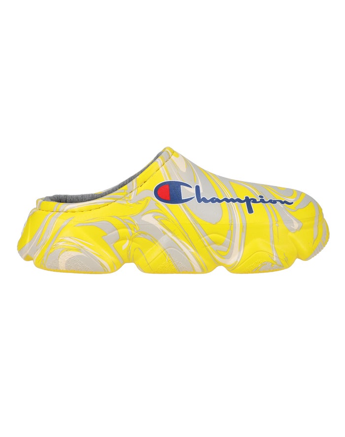 Women's Champion Super Meloso Swirl Slides Yellow | MZOEL6398