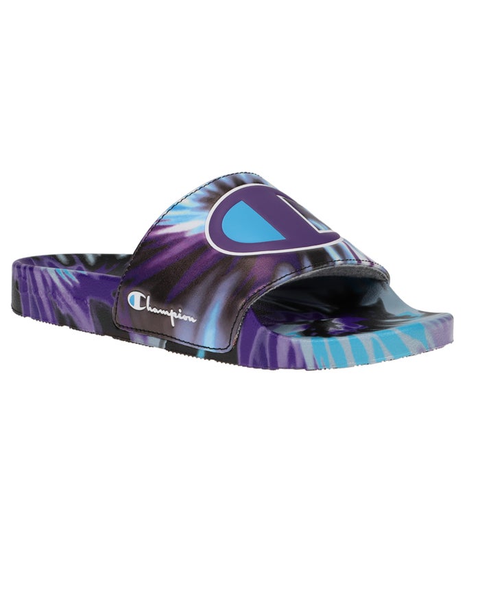 Women\'s Champion Tie Dye Slides Multicolor | RVLPD2103