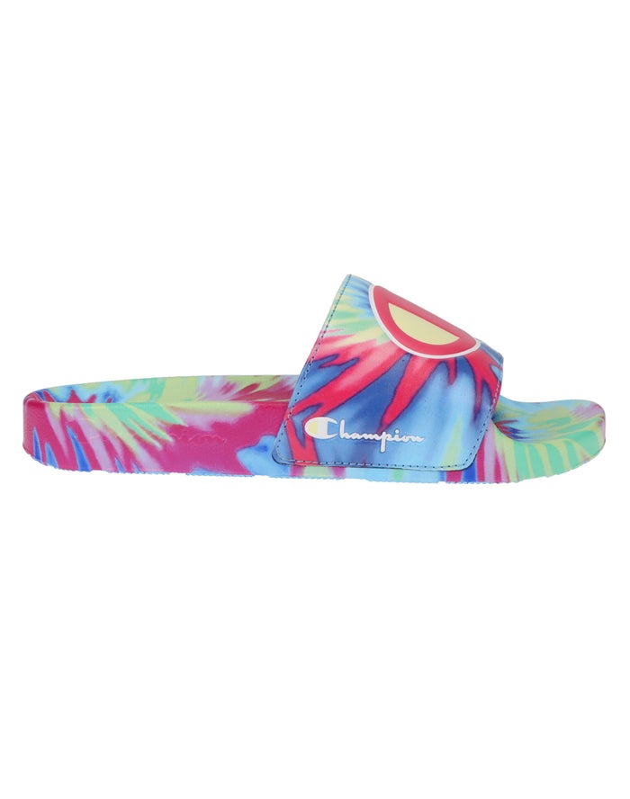 Women's Champion Tie Dye Slides Pink Multicolor | PCQHF2435