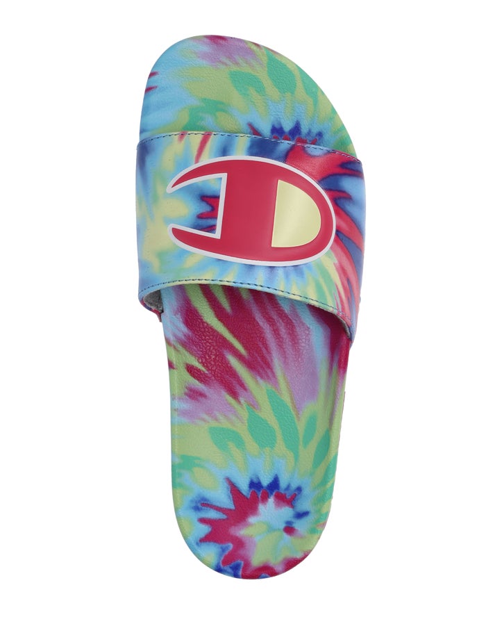 Women's Champion Tie Dye Slides Pink Multicolor | PCQHF2435