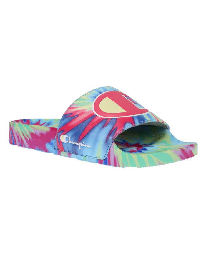 Women\'s Champion Tie Dye Slides Pink Multicolor | PCQHF2435